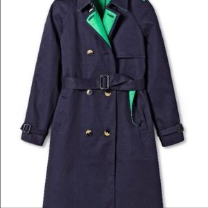 Phillip Lim Women's Trench Coat Navy/Green NWT Size XL